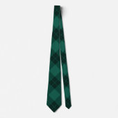 Cravate Élégant Motif de Buffle Vert Plaid (Devant)