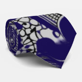 Cravate Élégant Motif de dentelle noir et blanc (Roulé)