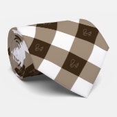 Cravate Élégant Motif de diamants blanc et Brown (Roulé)