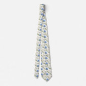 Cravate Elégant Motif de fleurs d'hydragea bleu (Dos)