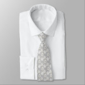 Cravate Élégant Motif de Noël blanc sur Silver Grey (Attaché)