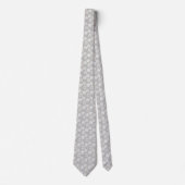 Cravate Élégant Motif de Noël blanc sur Silver Grey (Devant)