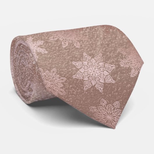 Cravate Élégant motif en marbre doré rose en cuivre (Roulé)