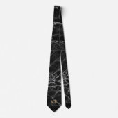 Cravate Élégant Motif en marbre noir (Devant)