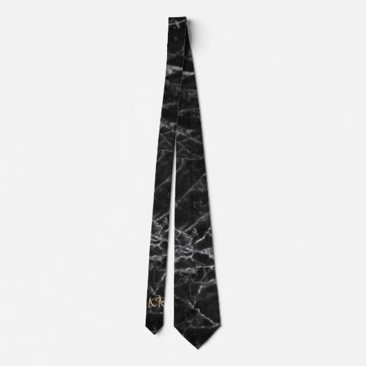 Cravate Élégant Motif en marbre noir (Dos)