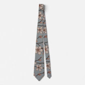 Cravate Élégant Motif Fleur rose Douce Fleur Fleur de Ceri (Devant)