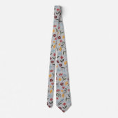 Cravate Elégant motif floral gris aquarelle (Dos)