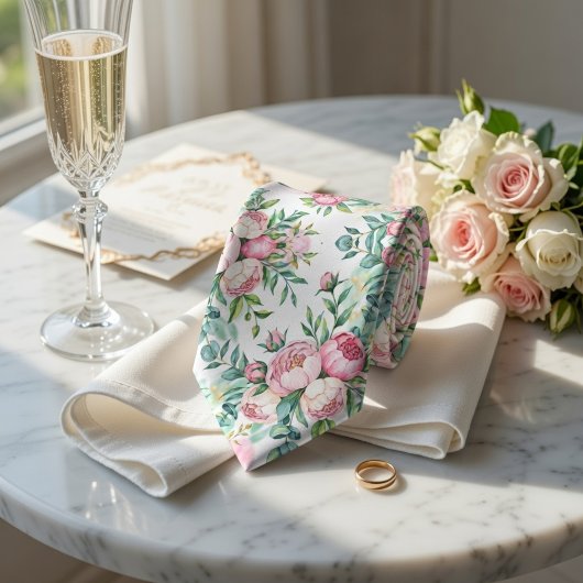 Cravate Élégant motif floral sans joint