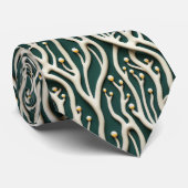 Cravate Élégant motif floral vert classique (Roulé)