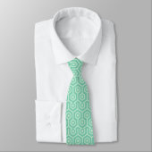 Cravate Élégant Motif géométrique de tons vert-menthe (Attaché)
