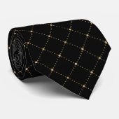 Cravate Élégant Motif moderne Noir Honeycomb  (Roulé)