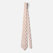 Cravate Élégant Motif or et ananas rose (Devant)