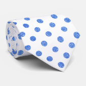 Cravate Élégant Motif Pois Parties scintillant Bleue (Roulé)