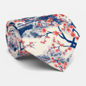 Cravate Élégant Motif sans couture en fleur de cerisier (1 (Roulé)