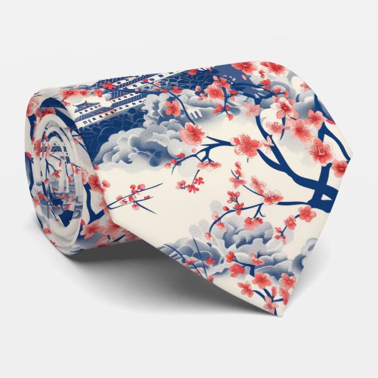 Cravate Élégant Motif sans couture en fleur de cerisier (1 (Roulé)