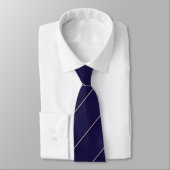 Cravate Elegant Navy Blue Diagonal Striped (Attaché)