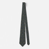 Cravate Elegant Navy & Gold Geometric Pattern Tie for Men (Devant)