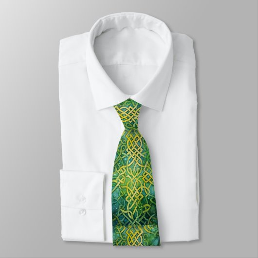 Cravate Élégant noeud Celtique Vert (Attaché)