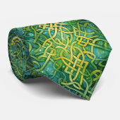 Cravate Élégant noeud Celtique Vert (Roulé)