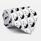 Cravate élégant noir blanc art déco motif (Roulé)