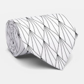 Cravate élégant noir blanc art déco motif (Roulé)
