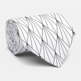 Cravate élégant noir blanc art déco motif