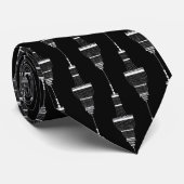 Cravate élégant noir blanc art déco motif (Roulé)