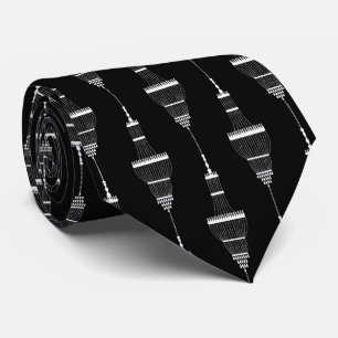 Cravate élégant noir blanc art déco motif