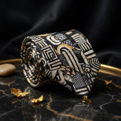 Cravate Élégant Noir Blanc Beige