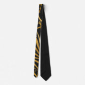 Cravate Elégant Noir Palm Leaf Motif Initiales (Dos)