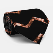 Cravate Élégant noir Parties scintillant de Sienne Motif (Roulé)