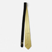 Cravate Élégant or Monogramme personnalisé sur noir (Dos)