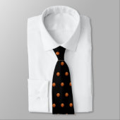 Cravate Élégant Orange Basketball Monogramme Initiales Noi (Attaché)