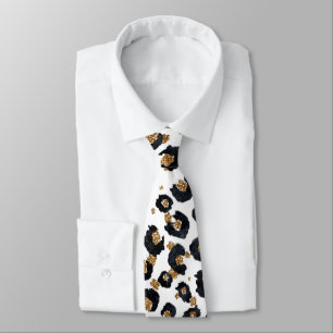 Cravate Élégant Parties scintillant d'or Motif Leopard