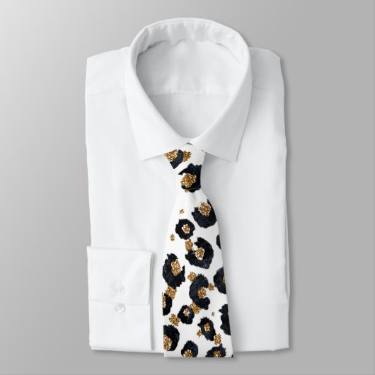 Cravate Élégant Parties scintillant d'or Motif Leopard (Attaché)