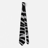 Cravate Elégant Parties scintillant noire Silver Zebra Pos (Devant)