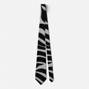 Cravate Elégant Parties scintillant noire Silver Zebra Pos