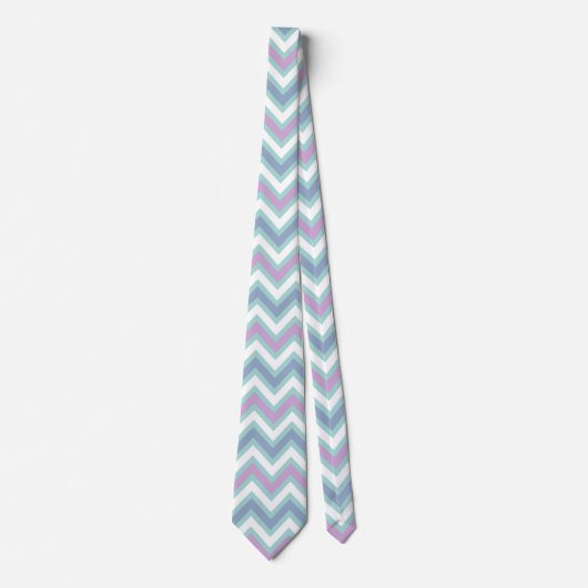 Cravate Elégant Pastel Tones Chevron (Devant)