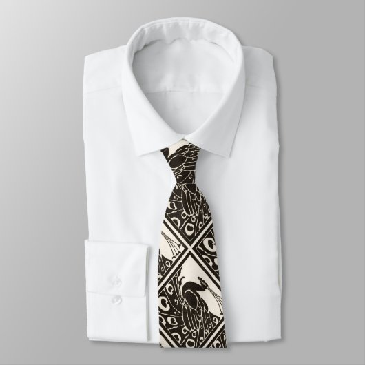 CRAVATE ÉLÉGANT PEACOCK BLANC NOIR (Attaché)