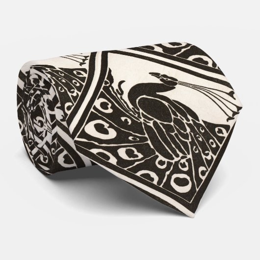 CRAVATE ÉLÉGANT PEACOCK BLANC NOIR (Roulé)