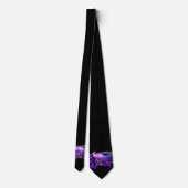 CRAVATE ÉLÉGANT PEACOCK EN PURPLE ET NOIR (Dos)