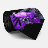 CRAVATE ÉLÉGANT PEACOCK EN PURPLE ET NOIR (Roulé)