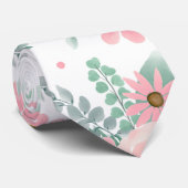 Cravate Élégant peinture à l'aquarelle rose moderne (Roulé)