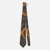 Cravate Elegant Persian Pattern Tie – Gold & Black Classic (Devant)