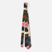 Cravate Elegant Pink and Black Floral Pattern Tie (Dos)