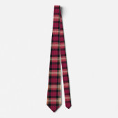 Cravate Elegant Pink and Brown Plaid Gingham Pattern (Devant)