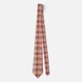 Cravate Elegant Pink and Gold Plaid Gingham Pattern (Devant)