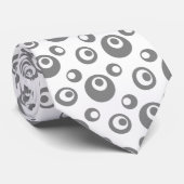 Cravate Élégant point gris sur Arrière - plan blanc (Roulé)