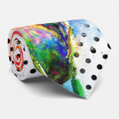 Cravate Elégant pois à aquarelle rouge abstrait (Roulé)