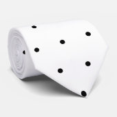 Cravate Élégant Pois noir blanc (Roulé)